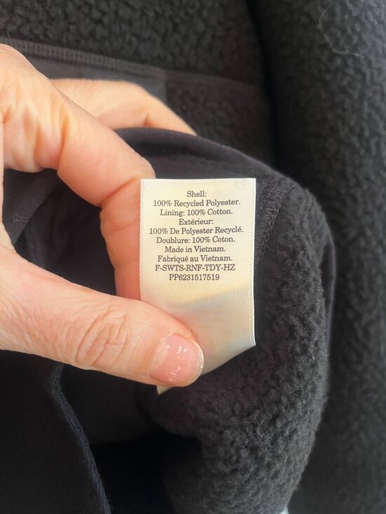 NWT EVERLANE The ReNew Fleece Oversized Half-Zip S Black - Picture 6 of 11